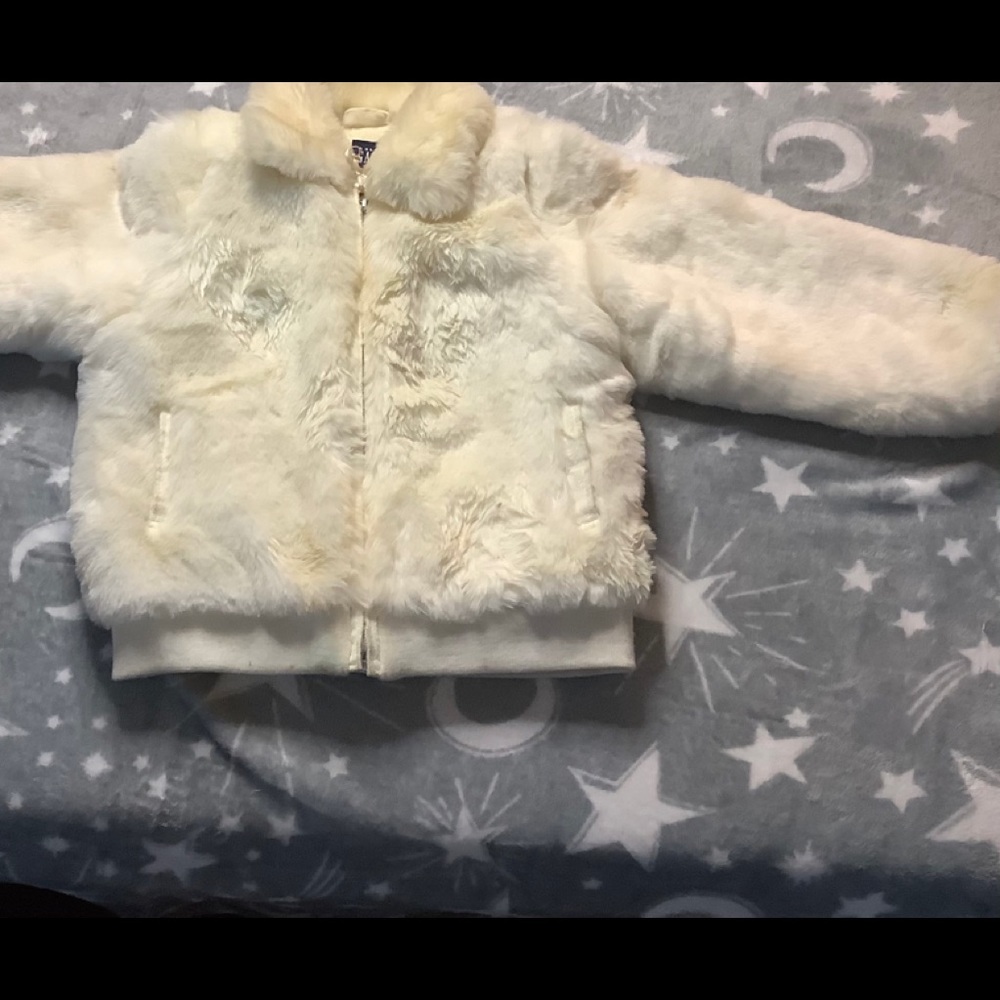 Off white furry jacket